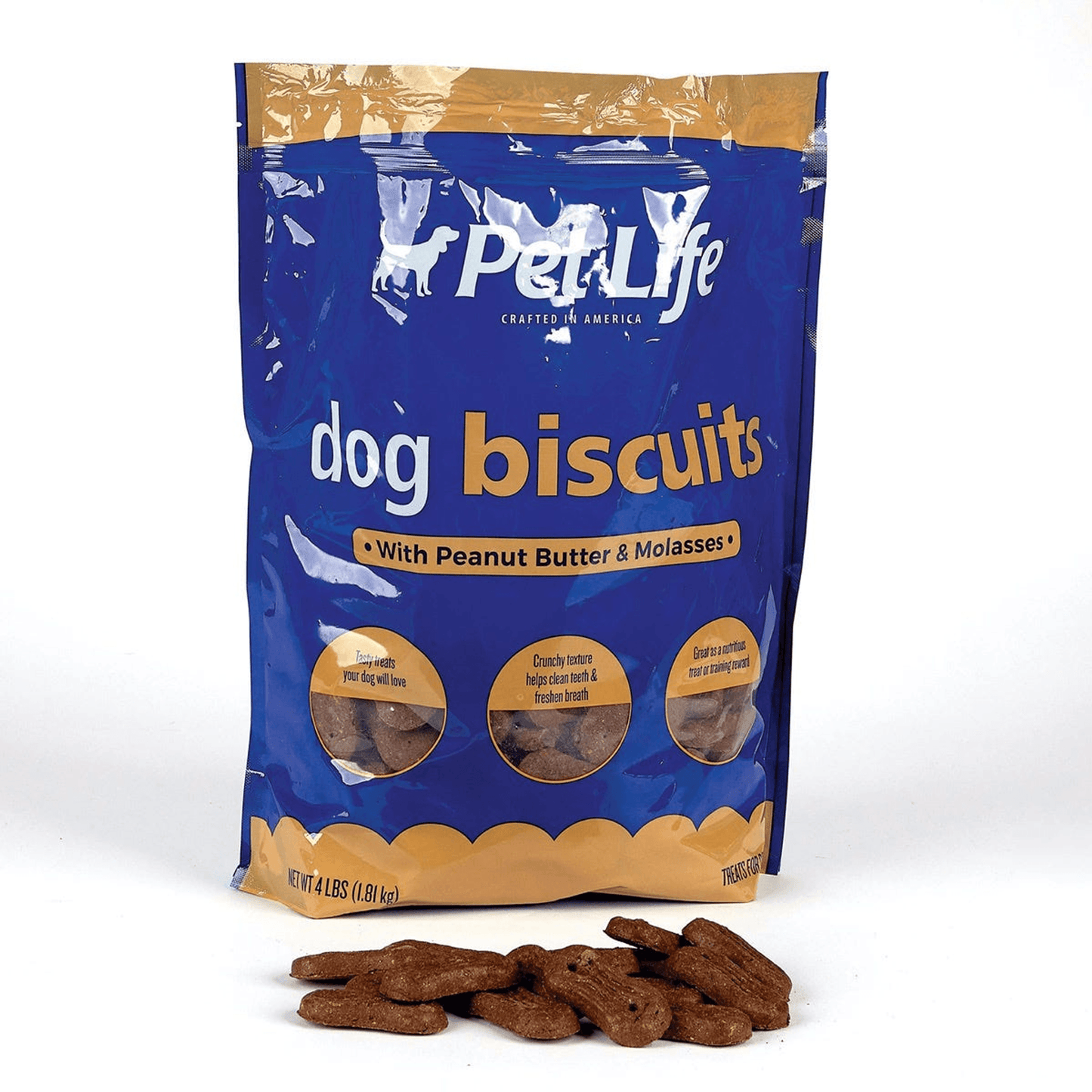 Pet Life Peanut Molasses Dog Biscuits - 4Lb Resealable Bag for Freshness-2