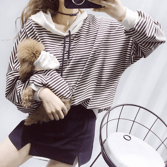 Matching Black Stripe Cardigan-Sweater Set for Pet and Owner-0