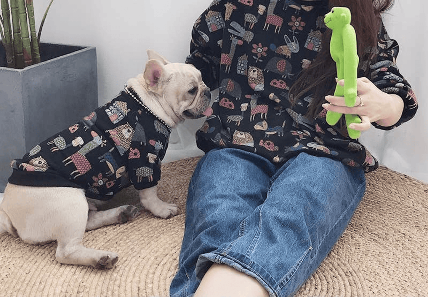 Love Print Matching Cardigan-Sweater Set for Pet and Owner-1